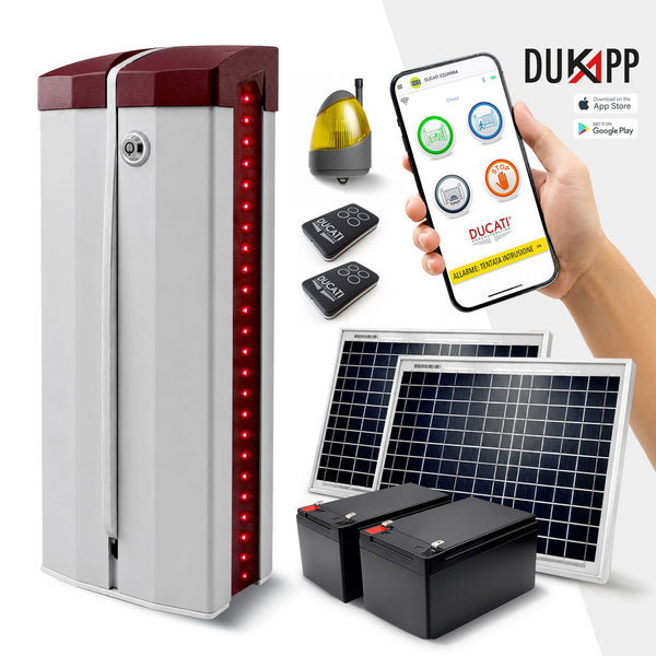 Ducati home automation sliding gate opener model DUKAPP Skoorry-1253H-SOLAR solar powered